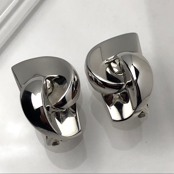 RARE VTG 70s DIOR “CD” LOGO MODERNIST EARRINGS - Picture 7 of 14